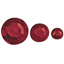 Pierres strass acryliques, rouge, 6,10,14mm, 310 pces
