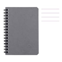 Carnet - 9x14 cm - Lignes - 100 pages - Couverture gris - Spirale