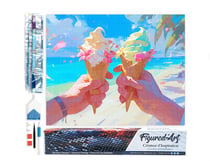 Diamond Painting Broderie Diamant Figured’Art 40x50cm toile entière roulée avec diamants carrés - Glace en bord de mer