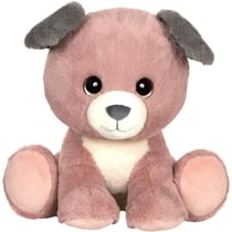 Peluche - Peluche Puppy Eyes Pets - Chien rose poudré et gris - 40 cm
