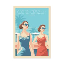 Affiche 50x70 cm - Cote d'Azur Ladies - Olahoop Travel Posters