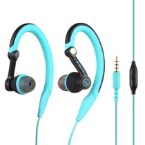 Casque Sport Intra-Auriculaire Filaire Pour Running Gym Son Stéréo Vert Bleu YONIS