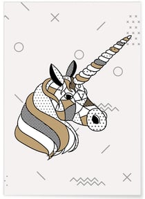 Affiche Licorne scandinave | A3 : 29,7x42cm