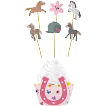 Set de 12 Décorations Cupcakes - Happy Cheval