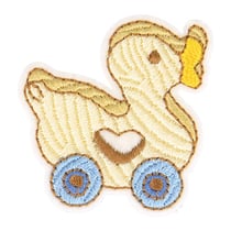 Ecusson thermocollant jouet en bois canard 3,5cm x 3cm