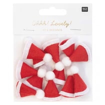 Mini Bonnets de Père Noël – Ensemble de 12 Pièces pour Décoration Festive - Rico Design