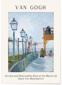Affiche Van Gogh - Terrace and Observation Deck at the Moulin de Blute-Fin, Montmartre | A3 : 29,7x42cm