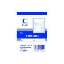 ELVE Bloc "factures", 140 x 105 mm, 50 feuillets