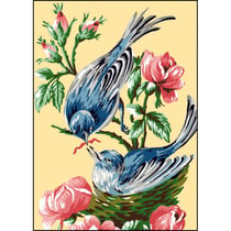 Princesse - Canevas antique Les oiseaux bleus 32x50cm