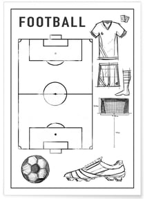 Affiche Terrain de football | A3 : 29,7x42cm