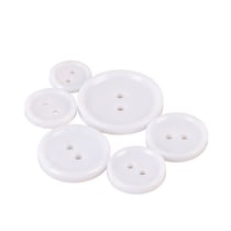 Bouton rond 4 trous classique blanc