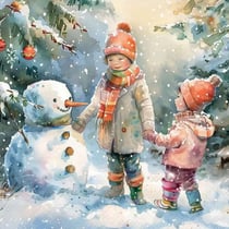 4 serviettes en papier découpage collage 33 cm ENFANT BOHOMME DE NEIGE NOEL NOSS 110