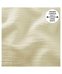 Tissu coton double gaze gaufré grande largeur 280 cm de 280 cm de largeur 0 Ecru vendu par 50 cm