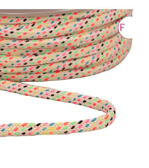 Bobine 15m cordon multicolore 10mm beige