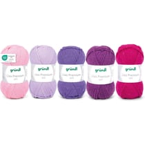5 pelotes de laine - Rose, lilas, fuchsia, violet et pourpre - 100% acrylique - Gründl - Lisa Premium