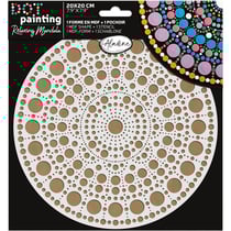 Pochoir - Pour dot painting - Mandala - 20cm - Forme en bois + support - Aladine