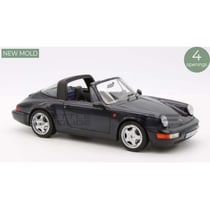 Voiture Miniature de Collection - NOREV 1/18 - PORSCHE 911 Carrera 4 Targa - 1991 - Bleu Métallisé