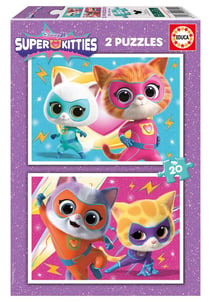 Puzzles 2x20 super kitties - Educa Borras - Bleu