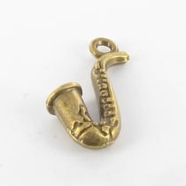 MégaCréa - Breloque en métal Saxophone 22mm Bronze
