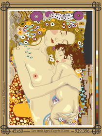 Canevas antique Les âges de la vie Klimt 45x60cm