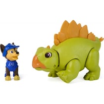 Pat patrouille le film mission dino : chase et stégosaure rugissant - figurine chien + dinosaure - SPIN MASTER