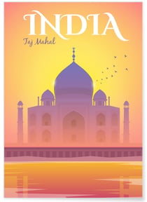 Affiche Inde, Taj Mahal | A3 : 29,7x42cm