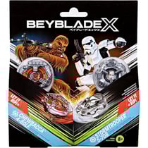 Coffret pack 2 toupies beyblade x star wars : chewbacca 4-80lf + stormtrooper 5-70b - type attaque et endurance - pack toupie et lanceur - hasbro g1695