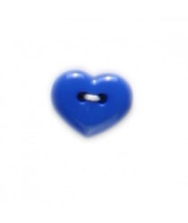 Carte de 3 boutons Coeurs bleus 15mm - Distrifil Bleu