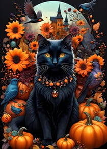 Puzzle 500 pièces - Autumn Cat - Bluebird Puzzle