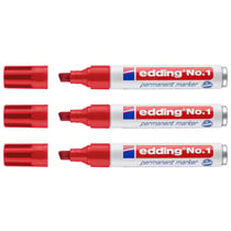 Marqueur permanent pointe biseautée 1-5 mm - EDDING - Rouge - Lot de 3