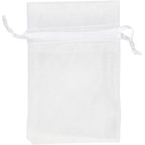 Sachet en organza - Blanc - 7 x 10 cm - 10 pcs