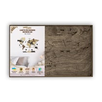 Carte du Monde en Bois CREATIFWOOD 2D Multicolor S (80 x 55 cm) - Décoration Murale