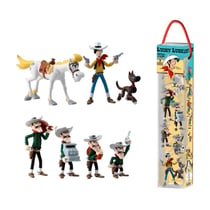 Lucky Luke - Tubo 7 figurines personnages Lucky Luke 4 à 10 cm - Plastoy
