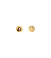 Lot de 6 boutons coco gravé feuille