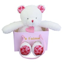 OURS JE T'AIME en sac cadeau - 25 cm