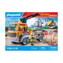 Playmobil Action Heroes 71750 Camion grue, ouvrier & accessoires