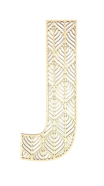 Lettre J en bois Alphabet géant ajouré 24 cm