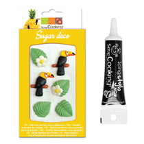 Décors sucrés tropicaux + Stylo de glaçage noir