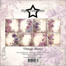 24 papiers scrapbooking 15 x 15 cm Paper Favourites VINTAGE MAUVE