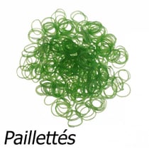 Loom - 300 élastiques Loom Vert pailleté