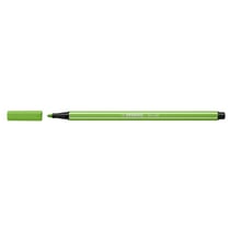 Lot de 10 feutres de dessin - STABILO - Pointe ogive moyenne 1 mm - Vert clair - PEN 68