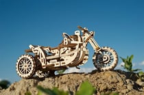 Moto Scrambler UGR-10 avec Side-Car- Puzzle 3D mécanique Ugears-Models
