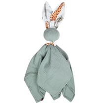 Doudou lapin  en gaze de coton, Safari