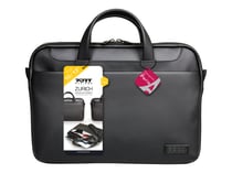 PORT Designs Sacoche PC pour ordinateur portable élégant simili cuir ZURICH Toploading 13.3/14 pouces noire