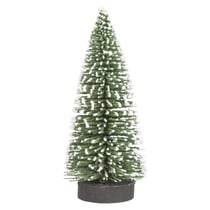 Sapin décoratif enneigé, 10cm, vert , 4 pièces