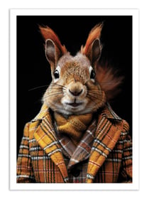 Affiche 50 x 70 cm -  Squirrel Wild Suits - Philippe Hugonnard