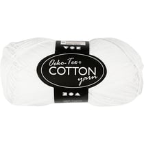 Fil de coton, dim. 8/4, L : 170 M, blanc, 50 gr/ 1 boule