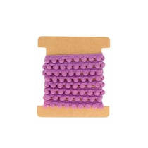 Ruban à pompons mauves 1 m