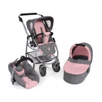 Landau combine émotion 3 en 1 rose et gris poupée - bayer chic 2000 - 63715