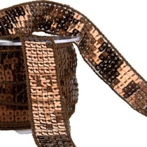 Galon paillettes marron chocolat au mètre